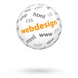 3D Kugel, Webdesign, schwebend, weiß, XHTML, WWW,  PHP, CSS