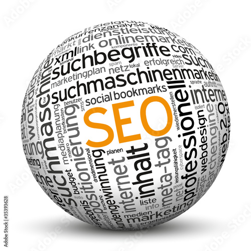 Vector: Kugel, SEO, Suchmaschinenoptimierung, Suchbegriffe, 3D Kugel, SEO, Suchmaschinenoptimierung, Suchbegriffe, 3D