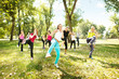 Tae Bo class, outdoor