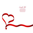 Card Red Ribbon Heart