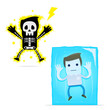 set of funny cartoon casual man