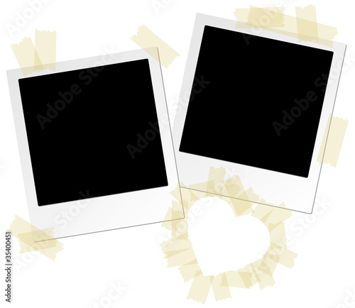 Vector: 2 Polaroids & Heart Tape 2 Polaroids & Heart Tape
