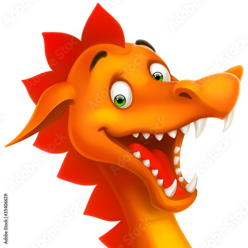 Vector: cute smiling happy dragon as cartoon or toy isolated on white cute smiling happy dragon as cartoon or toy isolated on white
