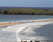 People crossing from St Ninian's Shetland Islands Scotland