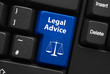 “LEGAL ADVICE” key on keyboard (scales of justice law) “LEGAL ADVICE” key on keyboard (scales of justice law)