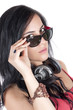 Beautiful woman with headphones