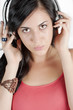 Beautiful woman with headphones