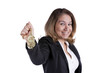 Happy rich businesswoman