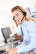 Portrait of beautiful customer service woman