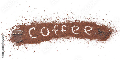 Photo: milled coffee sign and chocolate milled coffee sign and chocolate