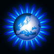 Earth and a natural gas flame