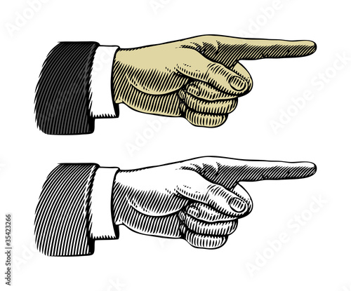 Vector: Hand with pointing finger Hand with pointing finger