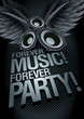 Forever Music Forever Party! Music concept poster template.