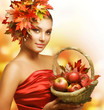 Autumn Girl with Apples
