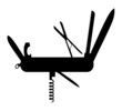 Silhouette of multi-tool Instrument (knife) Silhouette of multi-tool Instrument (knife)