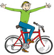 Cartoon boy on a bicycle Cartoon boy on a bicycle