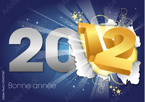 Vector: Bonne Année 2012 - Carte de voeux Bonne Année 2012 - Carte de voeux