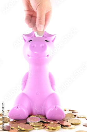 Photo: La hucha del cerdito rosa. La hucha del cerdito rosa.