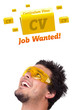 Young head looking at labor type of icons