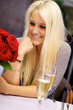 Cute girl on restaurant
