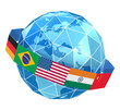 Global network icon isolated on white