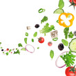 Fresh salad with vegetable in motion. Fresh salad with vegetable in motion.