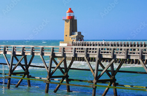 Photo: entrance channel of the Port of Fecamp in Normandy france entrance channel of the Port of Fecamp in Normandy france