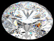 Top side view of large round diamond isolated Top side view of large round diamond isolated