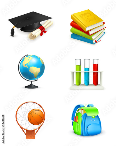 Vector: School icons School icons