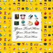 cartoon school icons card cartoon school icons card