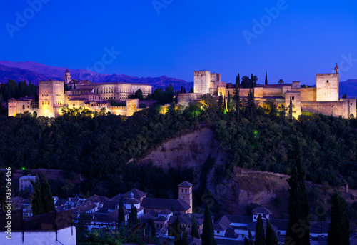 Photo: Alhambra de Granada, giant panoramic at dusk. 8175x5616 p. Alhambra de Granada, giant panoramic at dusk. 8175x5616 p.