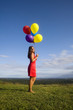 Woman in Red with Balloons