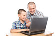 Father and son at the computer