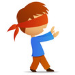 Cartoon man with blindfold Cartoon man with blindfold
