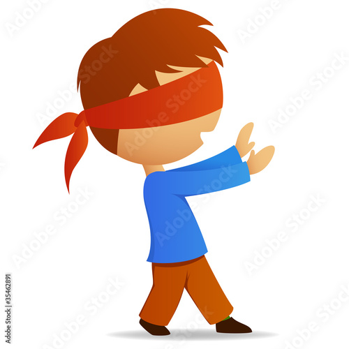 Vector: Cartoon man with blindfold Cartoon man with blindfold