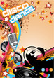 Disco Dance Background with DJ Silhouette