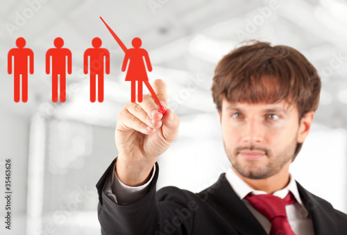Photo: Manager firing a female worker Manager firing a female worker