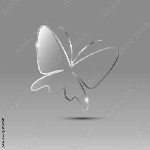 Vektor: Logo Butterfly glass and metal # Vector Logo Butterfly glass and metal # Vector
