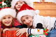 Kids in Christmas hats