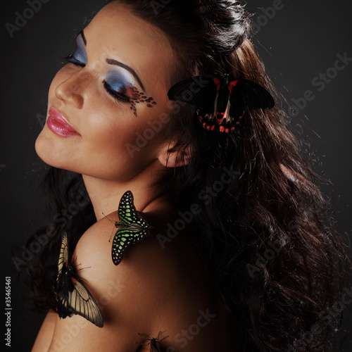 Photo: woman and butterfly woman and butterfly