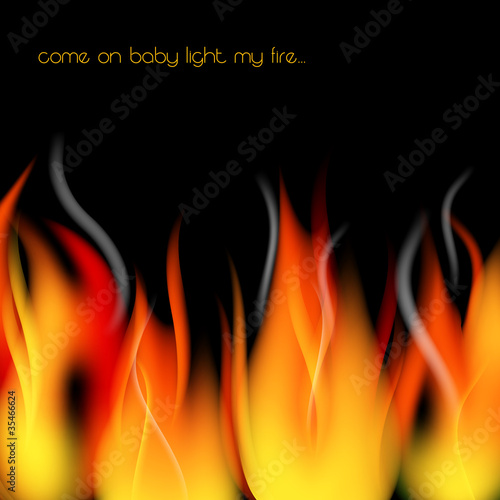 Vector: Fire flames and smoke vector background Fire flames and smoke vector background
