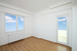 Empty room with a window and the balcony