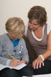 Doing homework with mother