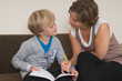 Doing homework with mother