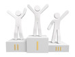 Winners on pedestal