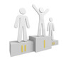 Winners on pedestal