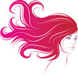 woman face with long black hair woman face with long black hair