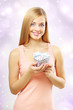 beautiful girl with gift box beautiful girl with gift box