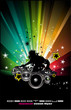 Vettoriale: LIghts Explosion Disco Flyer with DJ shape LIghts Explosion Disco Flyer with DJ shape