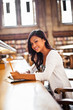 Asian student studying